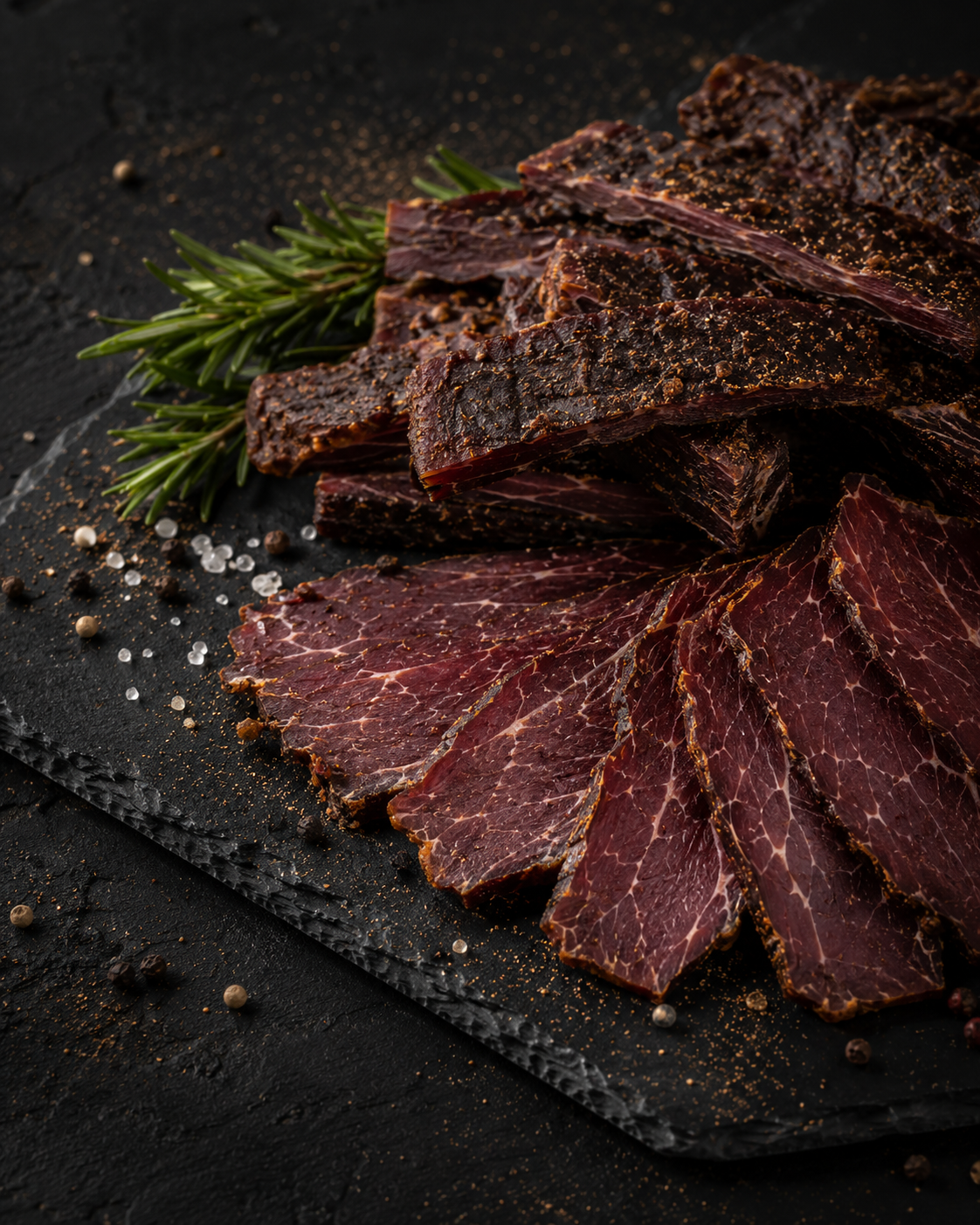 Beef jerky strips development visual